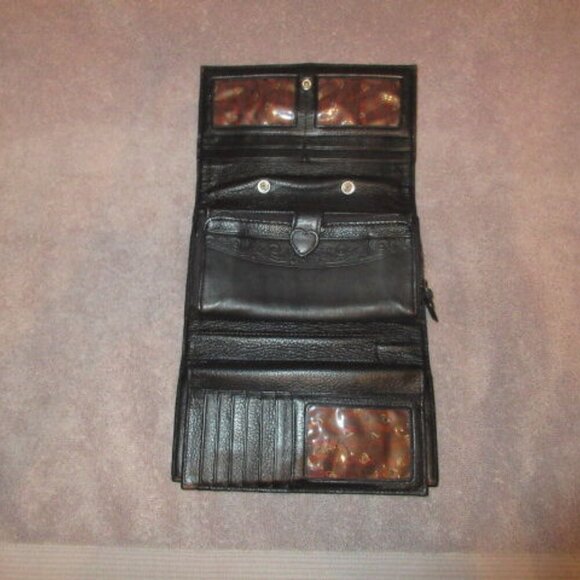 Brighton Leather Crocodile Embossed Checkbook Wallet Clutch Organizer Two Tone - Picture 2 of 12